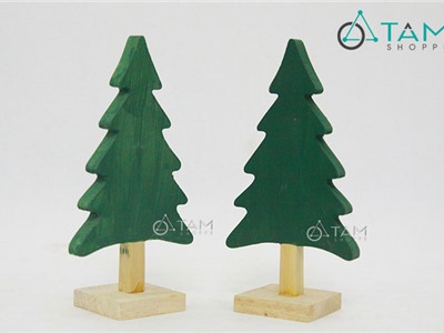 Cây thông Noel bằng gỗ nhỏ xinh để bàn Số 02